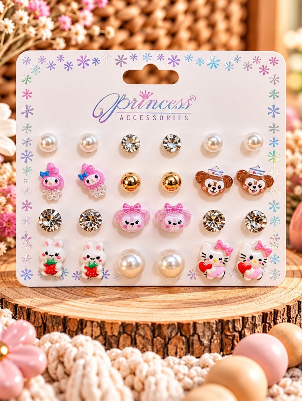 Kids Pink Multi-Design Earring Set 12pk